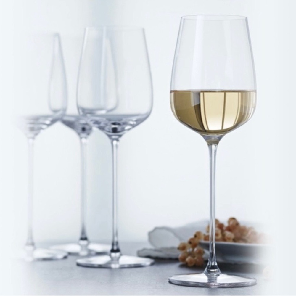 Rare! Spiegelau Willsberger Anniversary White Wine Glasses. Set of 4